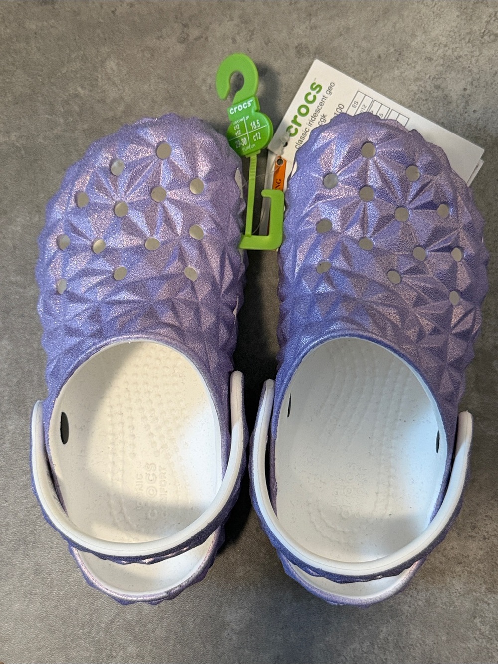 CROCS Kids Glitter Clogs in Shimmering Lavender BNWT size 12